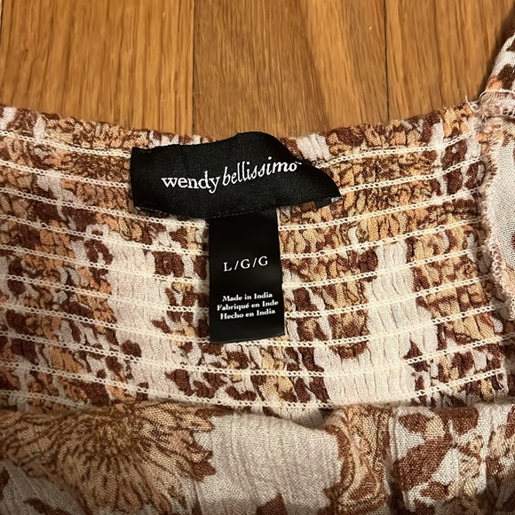 Orange Rust Floral Boho Peasant Flowy Dress‎ large - Picture 9 of 13